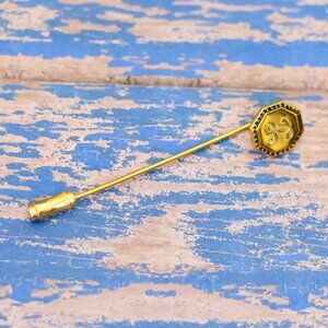 Vintage Geometric Octagon Letter P Tip Stick Pin - L32